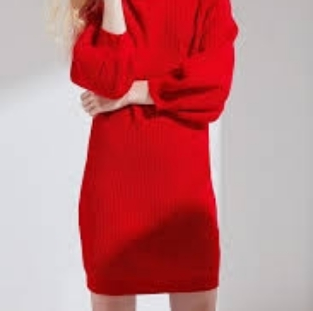 Red Cowl neck dress